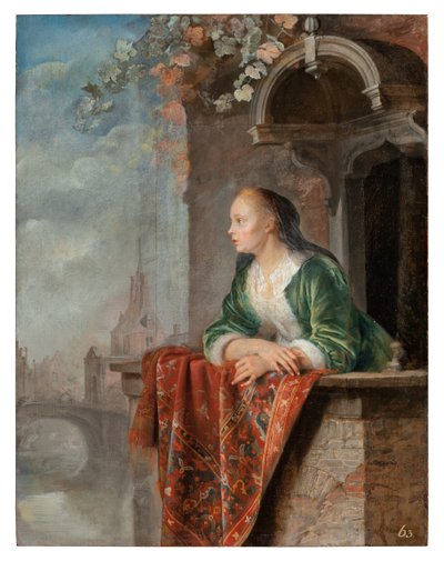 Balkondaki Genç Hanım, c.1664 by Gerrit Dou