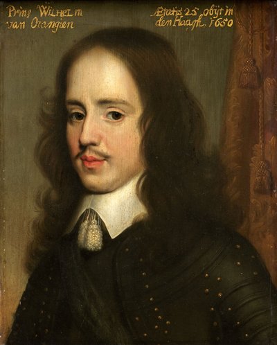 Portrait of Willem II Prince of Orange, c.1653 (panel üzerine yağlıboya) by Gerrit van (after) Honthorst