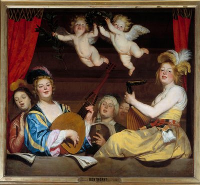 Le konser Boyama de Gerrit Van Honthorst by Gerrit van Honthorst