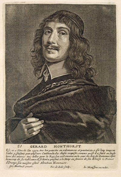 Johannes Meyssens (1612-70) tarafından kazınmış Otoportre by Gerrit van Honthorst