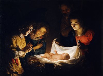 Mesih Çocuğunun Tapınması, c. 1620 by Gerrit van Honthorst