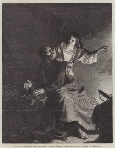Melek, Aziz Petrus'u Hapishaneden Çıkarıyor by Gerrit van Honthorst