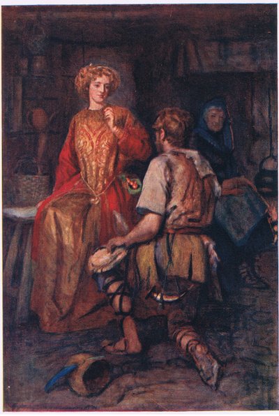 George Harrap and Company tarafından yayınlanan Faerie Queen'den Hikayeler, "Çoğu zaman ormandan getirdi, kenarları morarmış kırmızı gülümsüyordu!" by Gertrude E. Demain (after) Hammond