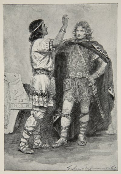 Hereward ve Sigtryg, MI Ebbutt'un 'İngiliz Irkının Kahraman Efsaneleri ve Efsaneleri'nden by Gertrude E. Demain Hammond