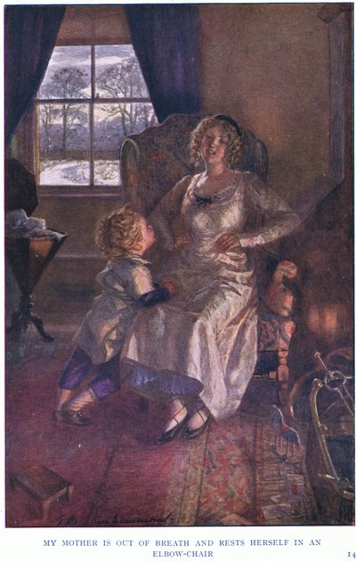 Annemin nefesi kesildi ve dirsekli sandalyede dinleniyor by Gertrude E. Demain Hammond