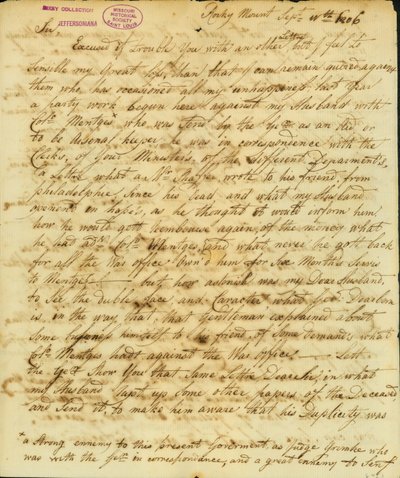 Gertrude Joan Senf, Rocky Mount, Thomas Jefferson