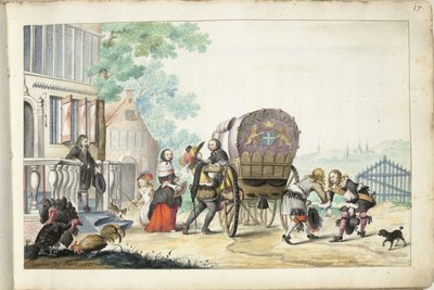 Bir kır evine varış by Gesina ter Borch (signed by artist)