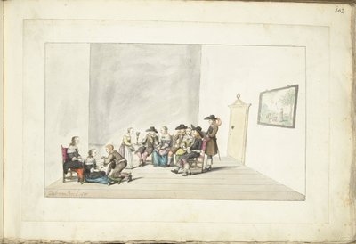 Bir iç mekanda on gençten oluşan şirket by Gesina ter Borch (signed by artist)