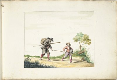 Bir çocuk tarafından yönetilen yaşlı kör dilenci by Gesina ter Borch (signed by artist)