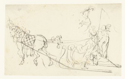 Bir atlı kızak içinde Çift by Gesina ter Borch
