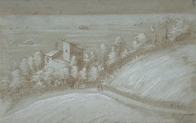 Deniz Kenarında Güvercinlikli ve Ağaçlı Bir Ev, 16. yüzyıl. by Gherardo Cibo