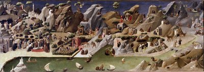 La thebaide des hermits Çöldeki keşişlerin yaşamının tanımı - Detrempe, Gherardo Starnina
