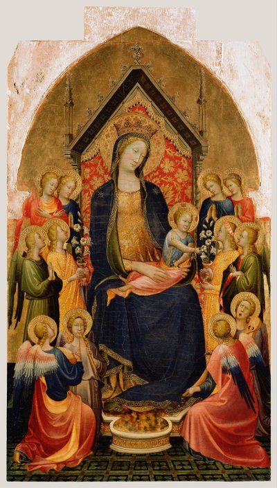 Müzikal Meleklerle Madonna ve Çocuk, c.1410 by Gherardo Starnina