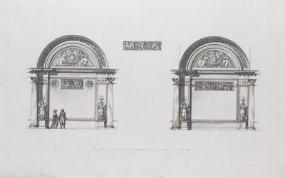 Sheremetev sarayı için tasarım, Ostankino, c. 1796 by Giacomo Antonio Domenico Quarenghi
