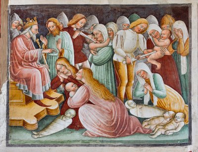 Hirodes ve Masumların Katliamı, İsa'nın Hayatından detay by Giacomo Borlone de Buschis