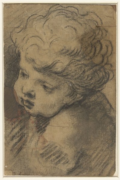 Bir putto başkanı by Giacomo Cavedone (attributed to)
