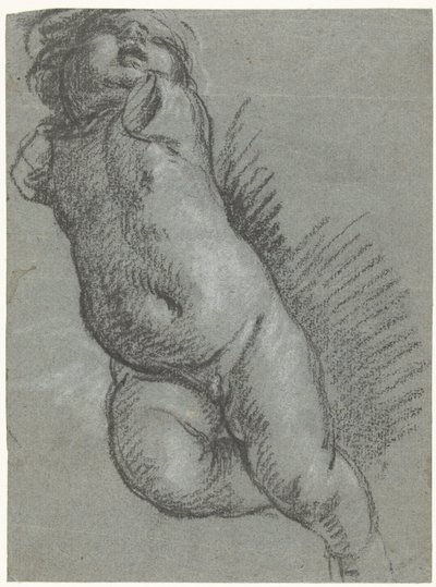Yüzen bir putto çalışması by Giacomo Cavedone