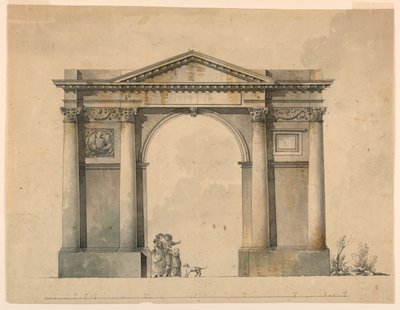 Napoleon IN, Bergamo, İtalya için bir Zafer Takı Tasarımı by Giacomo Quarenghi