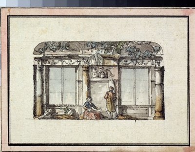 İki pencereli bir odanın dekorasyonu için proje. Giacomo Antonio Domenico Quarenghi