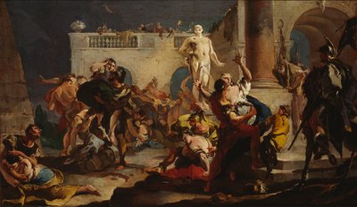 Sabine kadınlarına tecavüz, 1718-1719. by Giambattista Tiepolo