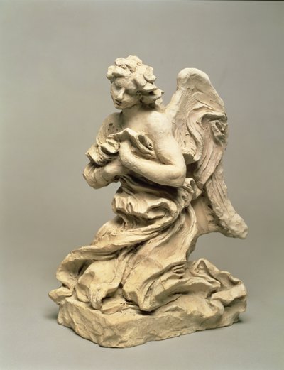 Kneeling Angel, c.1674-75 (düşük pişmiş kil) by Gian Lorenzo Bernini