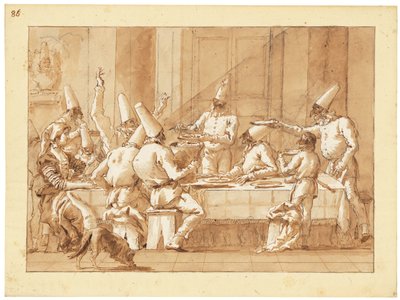 Punchinellos ziyafeti by Giandomenico (1727-1804) Tiepolo