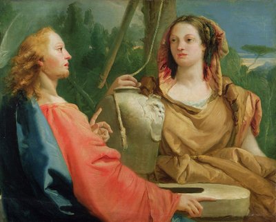 İsa ve Samiriyeli Kadın by Giovanni Domenico Tiepolo