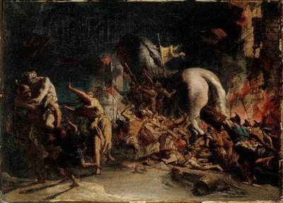 Truva Kuşatması, yaklaşık 1760. by Giovanni Domenico Tiepolo