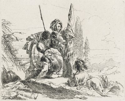 Üç Asker ve Bir Çocuk, 1749 by Giovanni Domenico Tiepolo