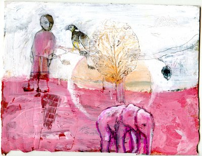 Ahşap Güvercin ve Fil, 2014 (karma teknik) by Gigi Sudbury