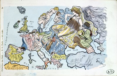 Avrupa ülkelerini Avrupa kadınları olarak gösteren kartpostal by Gil Baer