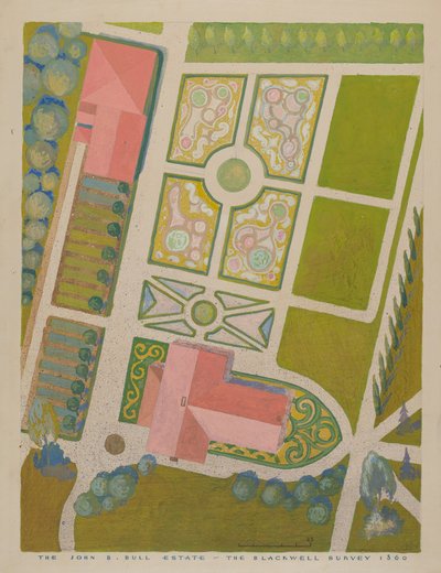 John B. Bull Garden, c. 1938. by Gilbert Sackerman