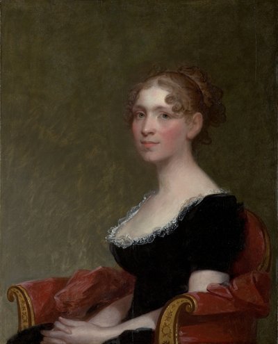 Bayan Charles Davis (Eliza Bussey) (1783-1841), c.1808-09 (ahşap panel üzerine yağlı boya) by Gilbert Stuart