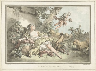Uçan Amor ile Çoban by Gilles Antoine Demarteau