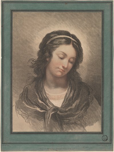 Aşağıya Bakan Bir Kadının Başı by Gilles Antoine Demarteau after François André Vincent