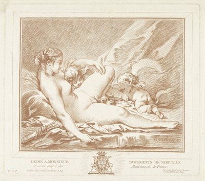 Venüs, Amor en Anteros ile tanıştı by Gilles Demarteau