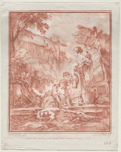 Çamaşırcı Kadın, 1767. by Gilles Demarteau