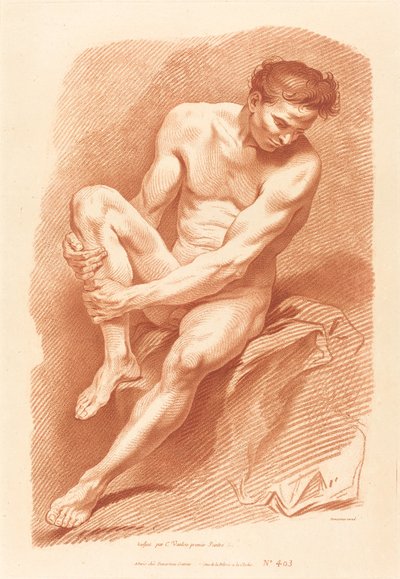 Akademi by Gilles Demarteau, the Elder after Carle Van Loo