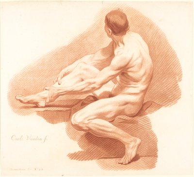 Akademi by Gilles Demarteau, the Elder after Carle Van Loo