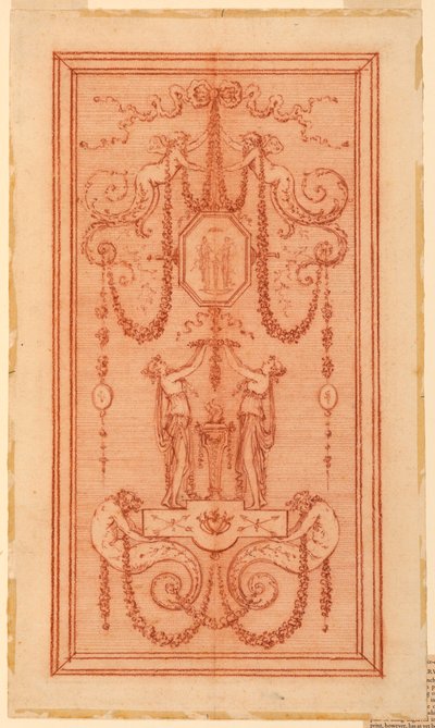 Dekoratif Panel Tasarımı (Periler ve Çelenklerle) by Gilles Paul Cauvet