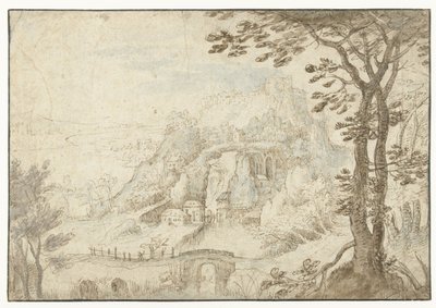 Bir nehir ile dağ manzarası by Gilles van Coninxloo (II)