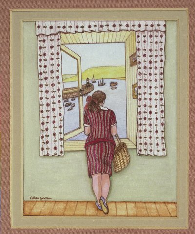 Harbour View, 1986 (kağıt üzerine sulu boya) by Gillian Lawson