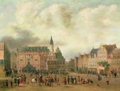 Announcement of the Peace of Breda in the Grote Markt, Haarlem, c.1667  by Gillis Rombouts