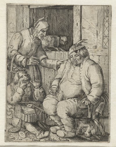 seyyar satıcı malını gösterir by Gillis van Breen