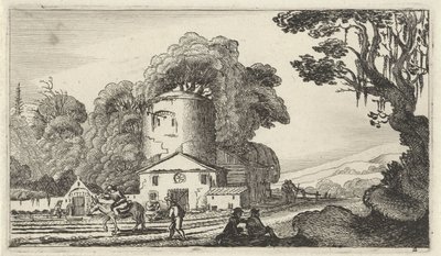 Bir kule ile manzara Figürlü on iki manzara (dizi başlığı) by Gillis van Scheyndel (I)