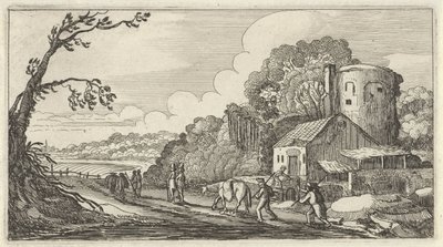 Gezginlerle manzara Figürlü on iki manzara (nesne üzerindeki başlık) by Gillis van Scheyndel (I)
