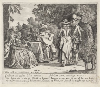 Açık havada müzik yapan zarif bir şirket by Gillis van Scheyndel (I)