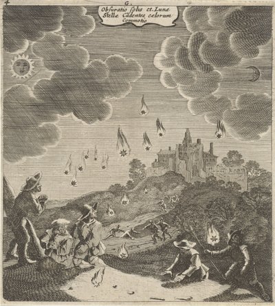 Zons-en yönetimi Güneşin ve ayın düşen yıldızlarının gözlemlenmesi by Gillis van Scheyndel (I)