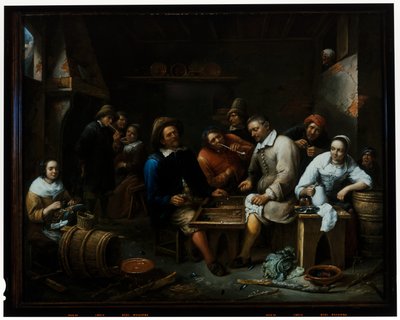 Bir Tavernanın İç Kısmında Tavla Oyuncuları by Gillis van Tilborgh