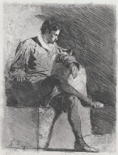 On Altıncı Yüzyıl Kostümlü Oturan Adam, c. 1878. by Gioacchino Banfi